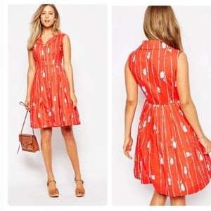 ModCloth Emily and Fin Jessica Button Down Shirt Dress w Pockets Size Small